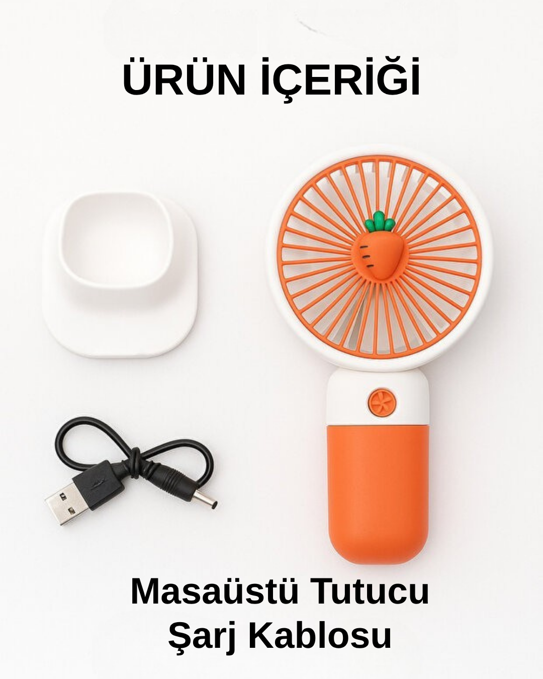 Turbo Üflemeli Meyveli Mini Fan - Sessiz Masa ve El Vantilatörü